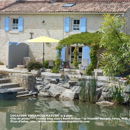 Marais Poitevin Bord Riviere Peche ,Barque, Velos, Wifi, Linge, Cheminee, Cuisine, Terrain De Boules La Taillee Екстериор снимка