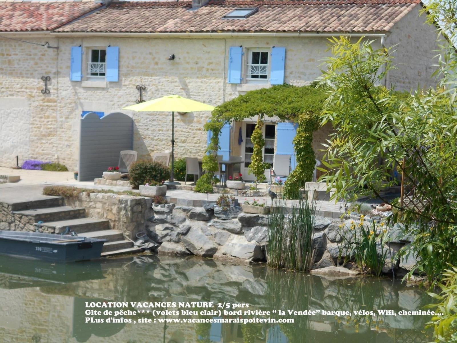 Marais Poitevin Bord Riviere Peche ,Barque, Velos, Wifi, Linge, Cheminee, Cuisine, Terrain De Boules La Taillee Екстериор снимка